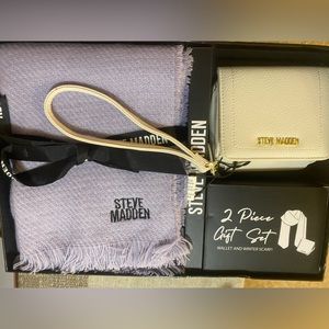 Steve Madden two piece set. Scarf & wallet wristlet clutch. Brand new!